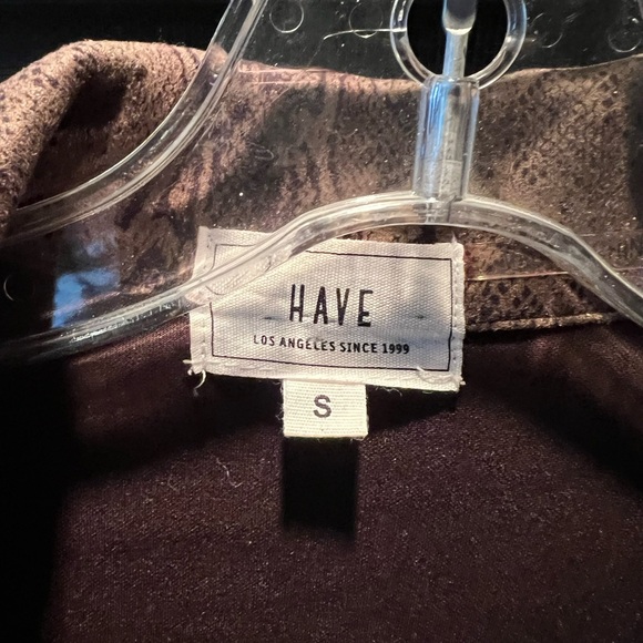 Have Brown Snake Print Women's Motorcycle Jacket S - Picture 3 of 5